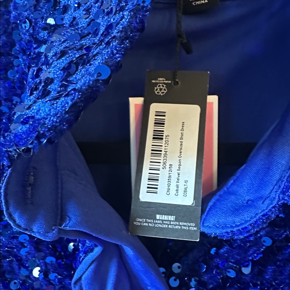 Blue Sequin dress/oversized shirt - Picture 2 of 3